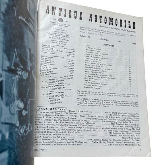 Antique Automobile 1964 Magazine July-August Volume 28 Issue 4 - Picture 4 of 4
